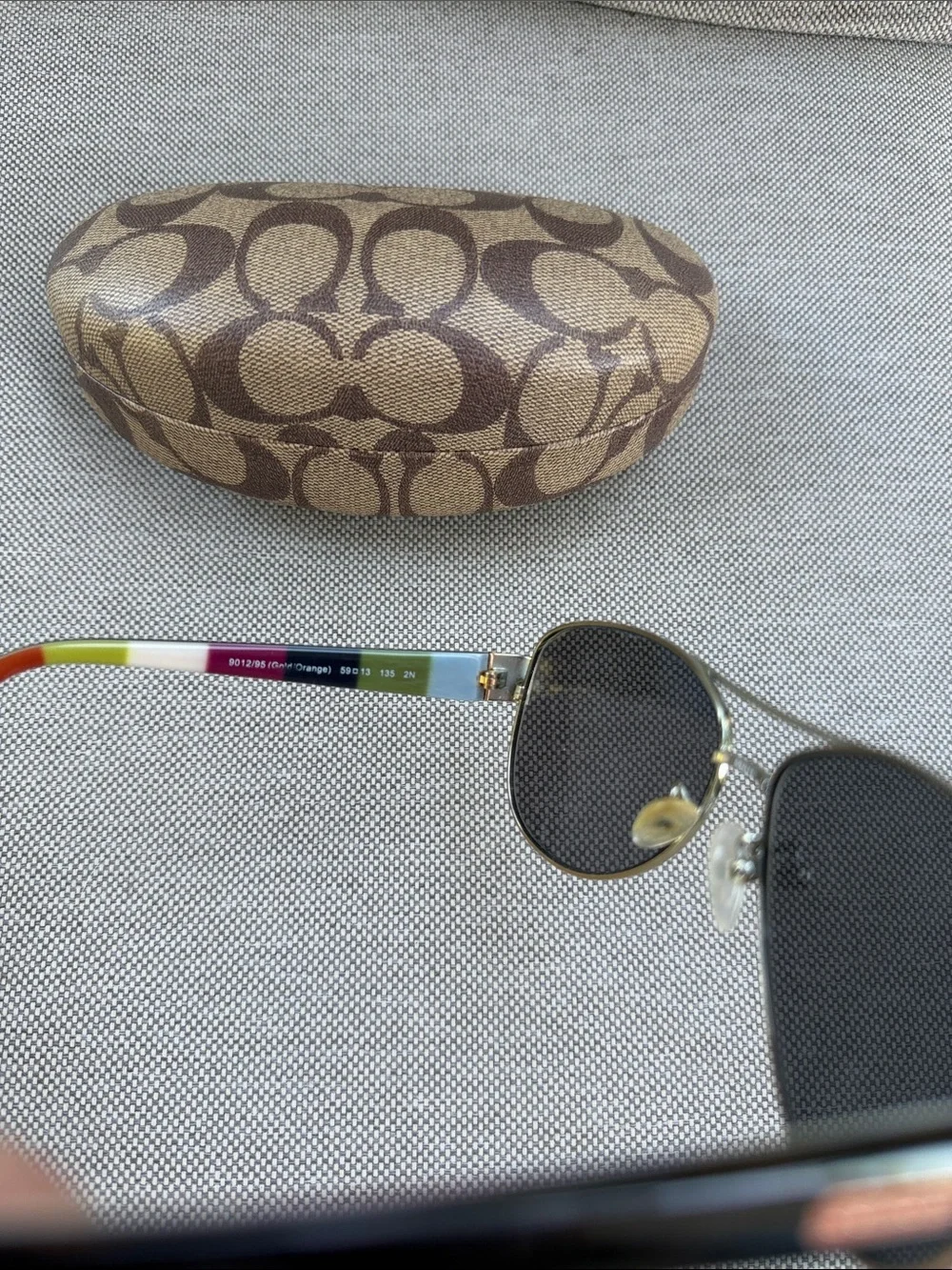 Coach Aviator Sunglasses in Gold with Dark Lenses